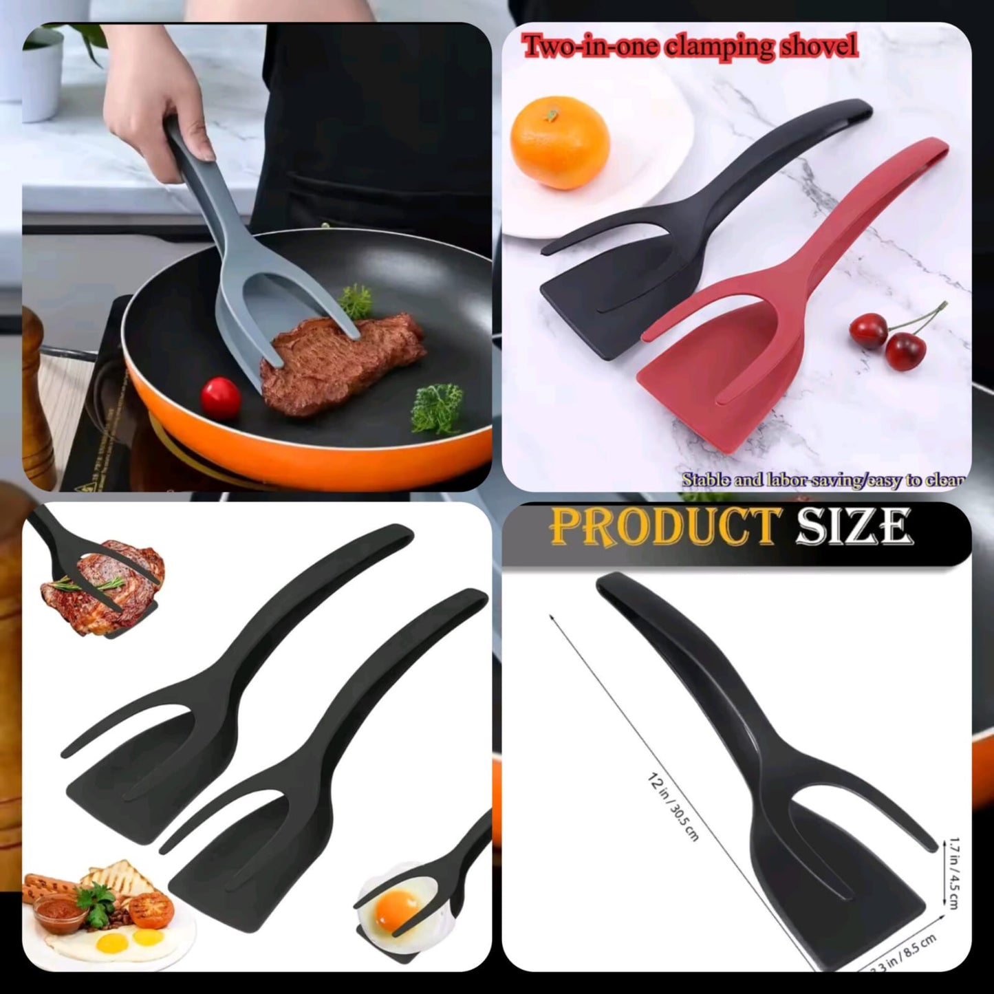 2 in 1 Spatula Tong