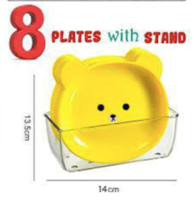 8Pcs Bear Plate Set