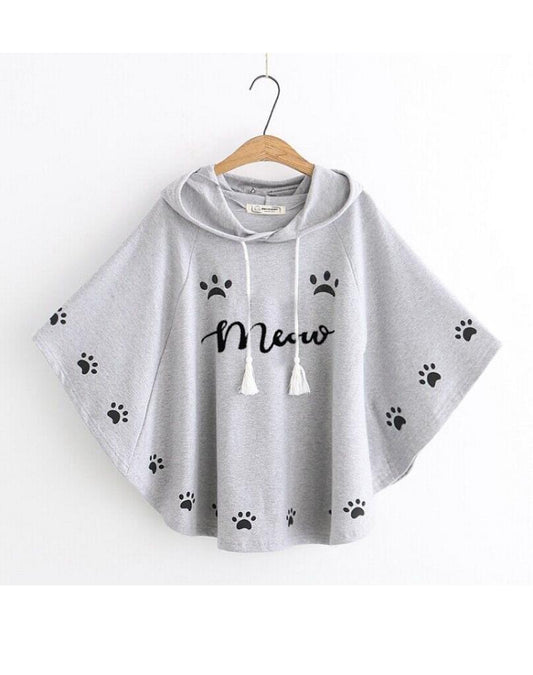 Meow Hooded Poncho